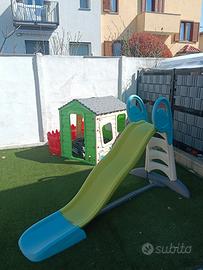 casetta da giardino bambini + scivolo