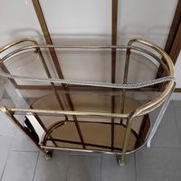 carrello vetro ottone vintage