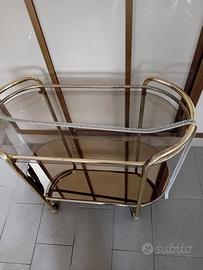 carrello vetro ottone vintage