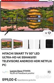 Smart TV LED 50" 4K Hitachi 