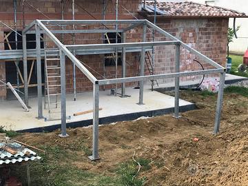Telaio in ferro zincato per rimessa auto o veranda