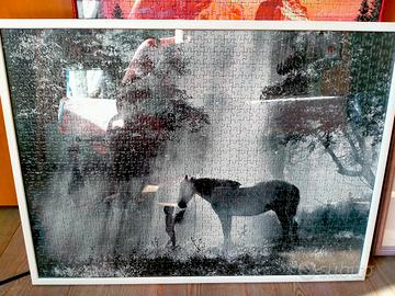 Tre puzzle tema cavalli già incorniciati