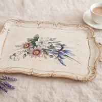 Vassoio vintage shabby chic floreale