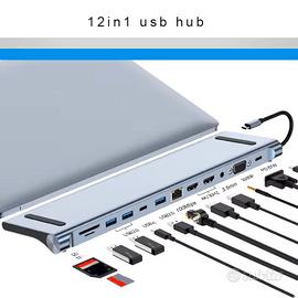 12 in 1 USB C HUB Docking Station multi porta