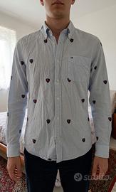 Camicia Tommy Hilfiger a righe azzurre - Taglia S