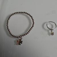 Bracciale e anello quadrifoglio nuovi