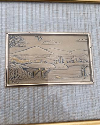 Quadro con bassorilievo in lamina d’argento 925