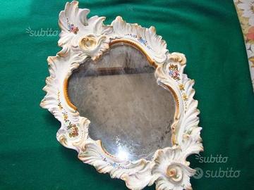 3 lampade applique 2 cornici porcellana e specchio