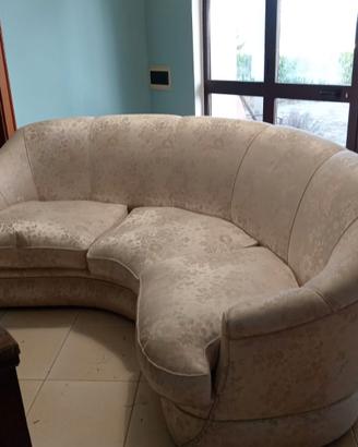 Divano in raso ad arco con 2 poltrone
