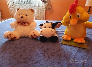 Pelouches Gallo, Orsetto e Mucca.