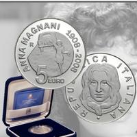 5€-2008 Centenario Nascita Anna Magnani - Argento 