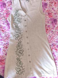 Abito estivo ricamato a mano, pezzo unico