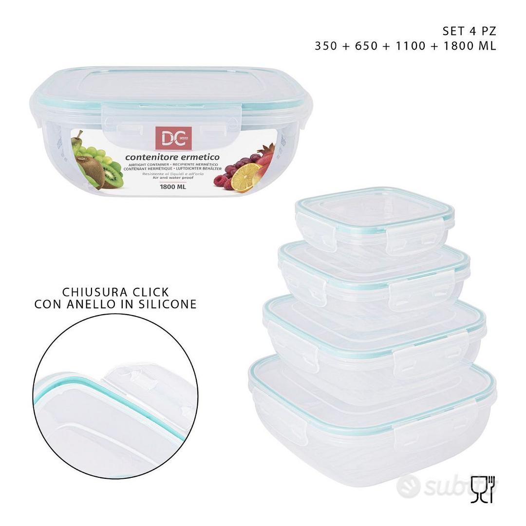 1x contenitori ermetici per alimenti con coperchio conservazione in  plastica con 