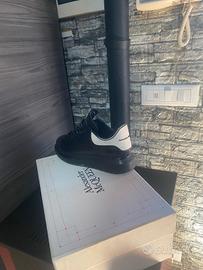 Sneakers platform nere in pelle 