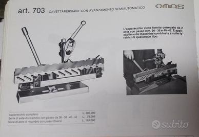 Attrezzo per cavettatrice persiane cavatrice