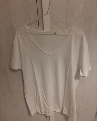 Maglia bianca scollo V