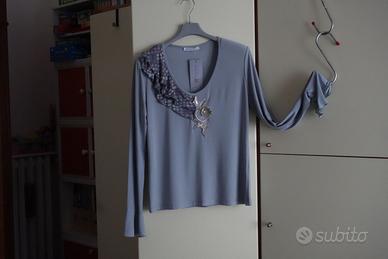Blusa maglina grigio perla - tg. L