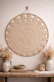 Centrino antico salentino su cerchio metallo 60 cm