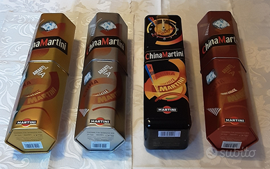 Scatole n.4 in latta China Martini vintage