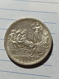 2 lire argento quadriga 1917