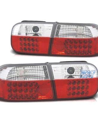 FANALI HONDA CIVIC 91-95 LED ROSSO CROMATO
