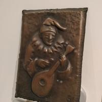 Placchetta in rame Pulcinella