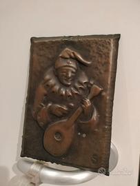 Placchetta in rame Pulcinella