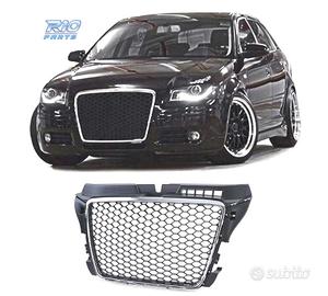 GRIGLIA AUDI A3 8P 08-12 LOOK RS3 NERO CROMATO