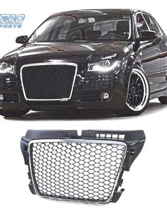 GRIGLIA AUDI A3 8P 08-12 LOOK RS3 NERO CROMATO