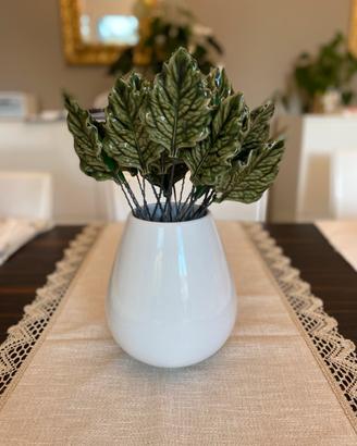 Mazzo foglie in ceramica smaltata vintage