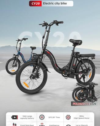 Bicicletta elettrica pieghevole, nuova e mai usata