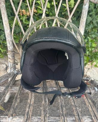 Casco Jet Westt Vintage Nero in Pelle - Taglia S
