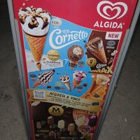 espositore in metallo prezzario gelati 