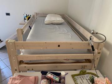 Letto Jisk soppalcato con scivolo
