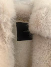 Pelliccia bianca corta bomber