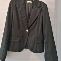 Completo giacca e gonna nero lurex