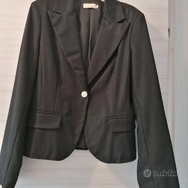 Completo giacca e gonna nero lurex