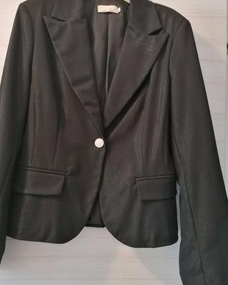 Completo giacca e gonna nero lurex