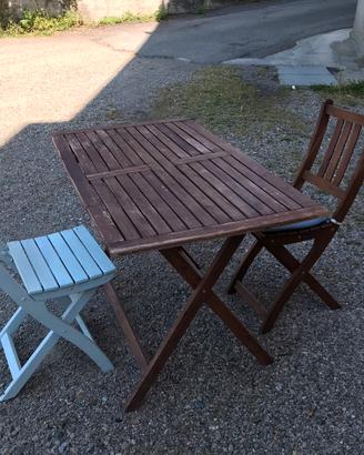 Tavolo sedie pieghevoli in legno Ikea giardino