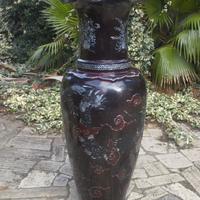 Vaso cinese con intarzi in madre perla