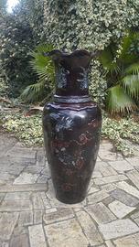 Vaso cinese con intarzi in madre perla