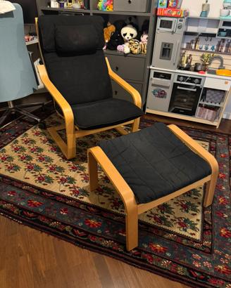 Poltrona IKEA POANG + Pouf + Poggiatesta