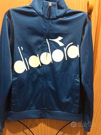 Felpa Diadora bambino/a colore blu con zip