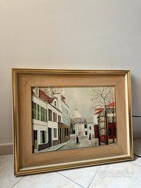 dipinto vintage Montmartre con Sacré-Cœur