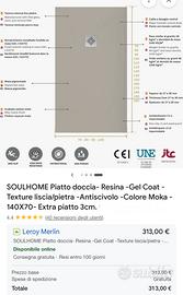 Piatto doccia pietra colore moka 70x140