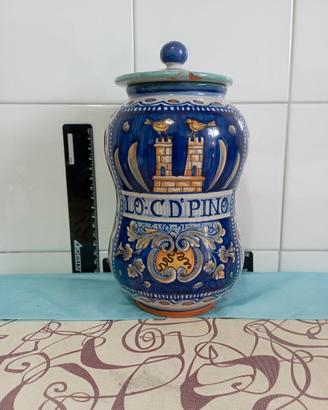 vaso farmacia in maiolica firmato Luigi Boccini