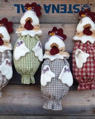 Gallina Porta sacchetti fatto a mano