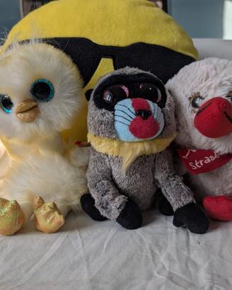 Lotto 4 Peluche: 2 Ty Originali, Cuscino e Cicogna