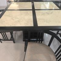 tavolo in legno massello allungabile  con marmo