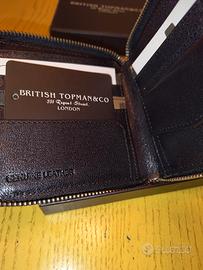Portafoglio in pelle nero British Topman & Co